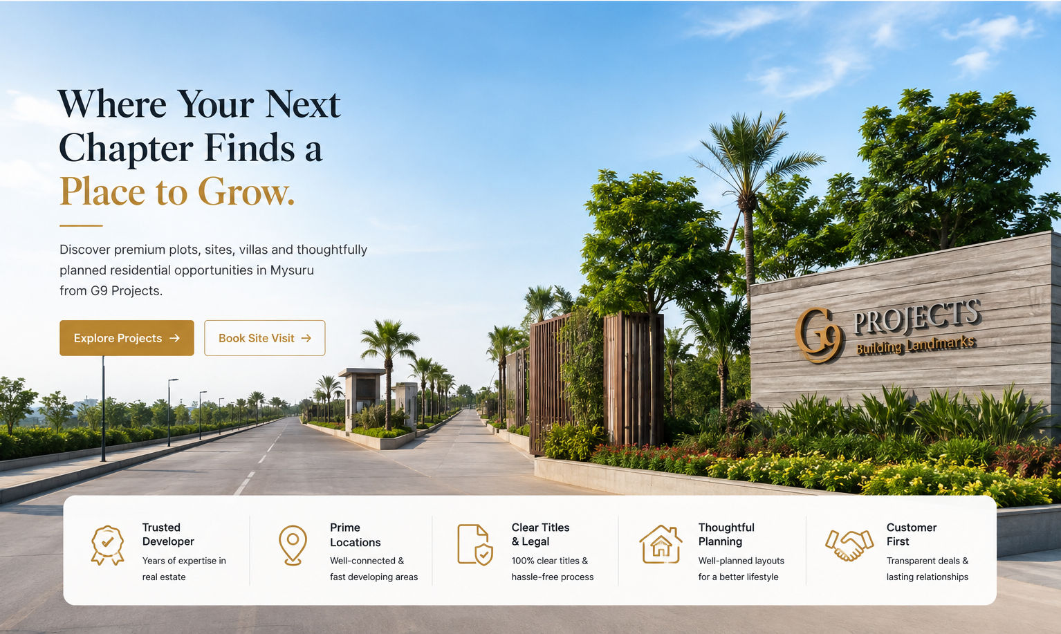 G9 Projects premium real estate banner